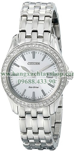 Citizen Eco-Drive EW1901-58A Silhouette Crystal Analog Display Silver Watch-hangxachtayshop Citizen Eco-Drive EW1901-58A Silhouette Crystal Analog Display Silver Watch-hangxachtayshop