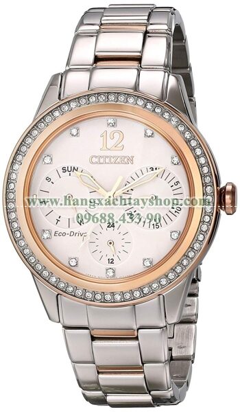 Citizen FD2016-51A Eco-Drive Two-Tone Pink Goldtone Silhouette Crystal-hangxachtayshop Citizen FD2016-51A Eco-Drive Two-Tone Pink Goldtone Silhouette Crystal-hangxachtayshop