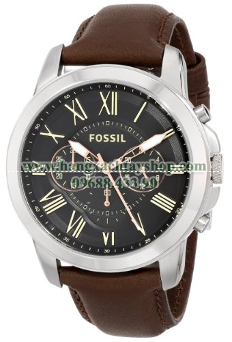 Fossil FS4813 Grant Stainless Steel with Leather Band-hangxachtayshop Fossil FS4813 Grant Stainless Steel with Leather Band-hangxachtayshop