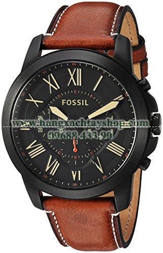 Fossil FS5241 Grant Chronograph Luggage Leather Watch-hangxachtayshop Fossil FS5241 Grant Chronograph Luggage Leather Watch-hangxachtayshop