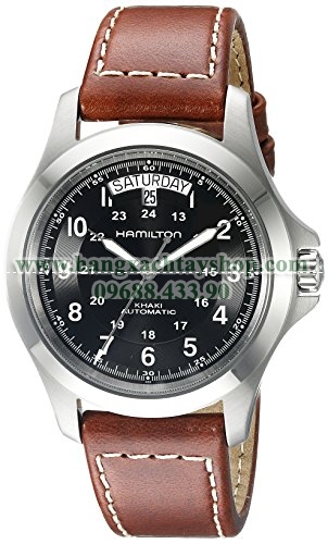 Hamilton H64455533 Khaki King Series Stainless Steel Automatic Watch with Brown Leather Band-hangxachtayshop Hamilton H64455533 Khaki King Series Stainless Steel Automatic Watch with Brown Leather Band-hangxachtayshop