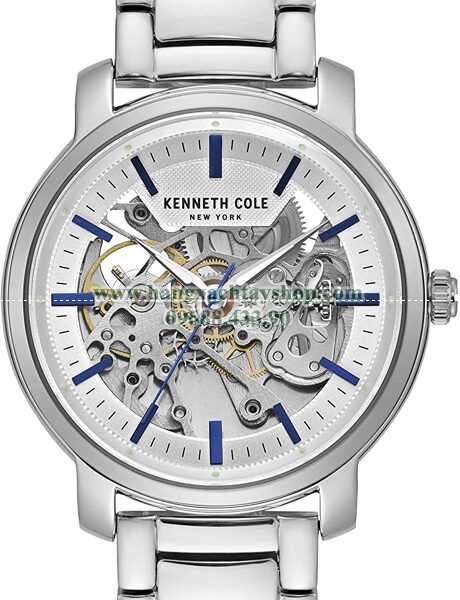 Kenneth Cole New York Automatic Round Silver Stainless Steel Bracelet Watch-hangxachtayshop