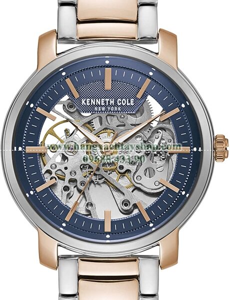 Kenneth Cole New York Automatic Round Tt Silver-Gold Rose Stainless Steel Bracelet Watch-hangxachtayshop