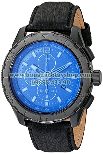 Nautica NAD21504G NST 101 Black Stainless Steel Watch with Leather Band-hangxachtayshop Nautica NAD21504G NST 101 Black Stainless Steel Watch with Leather Band-hangxachtayshop